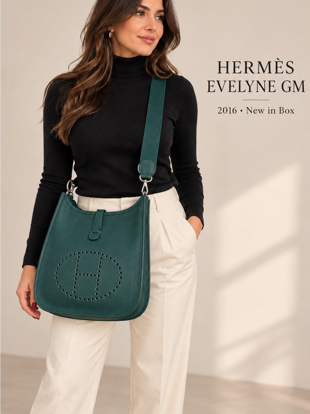 Hermès Evelyne GM Crossbody Bag in Deep Green